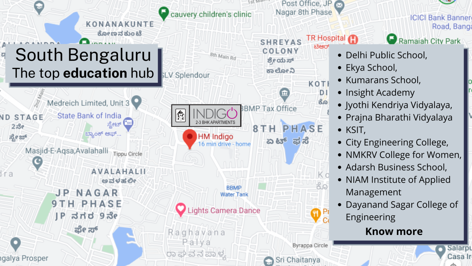 South Bengaluru – the top education hub graces HM Indigo